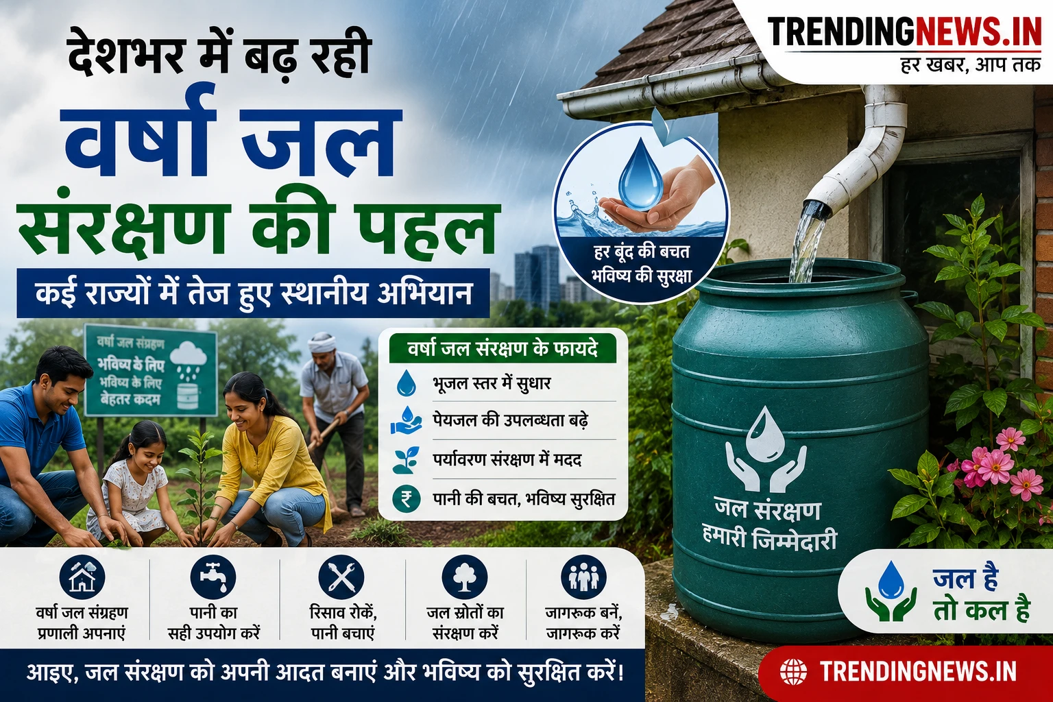 देशभर में बढ़ रही वर्षा जल संरक्षण की पहल