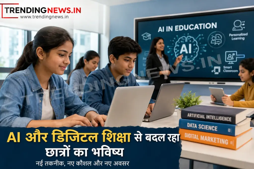 AI Education India 2026 students learning with digital technology in smart classroom