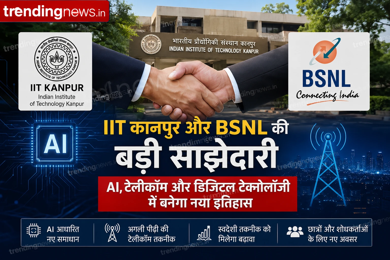 IIT Kanpur BSNL AI Digital Technology Partnership News