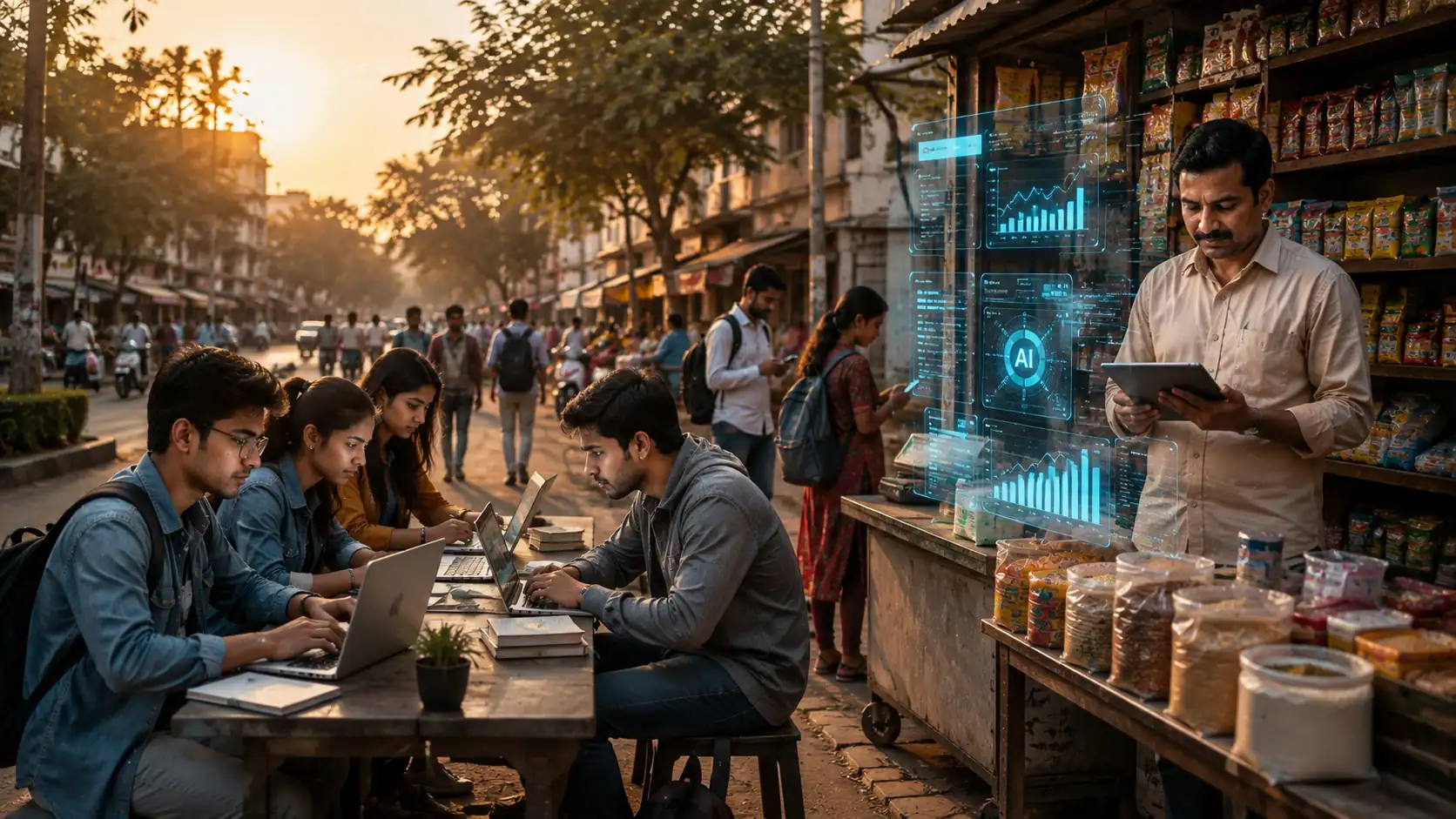 AI transforming education, business and daily life in a modern Indian small city