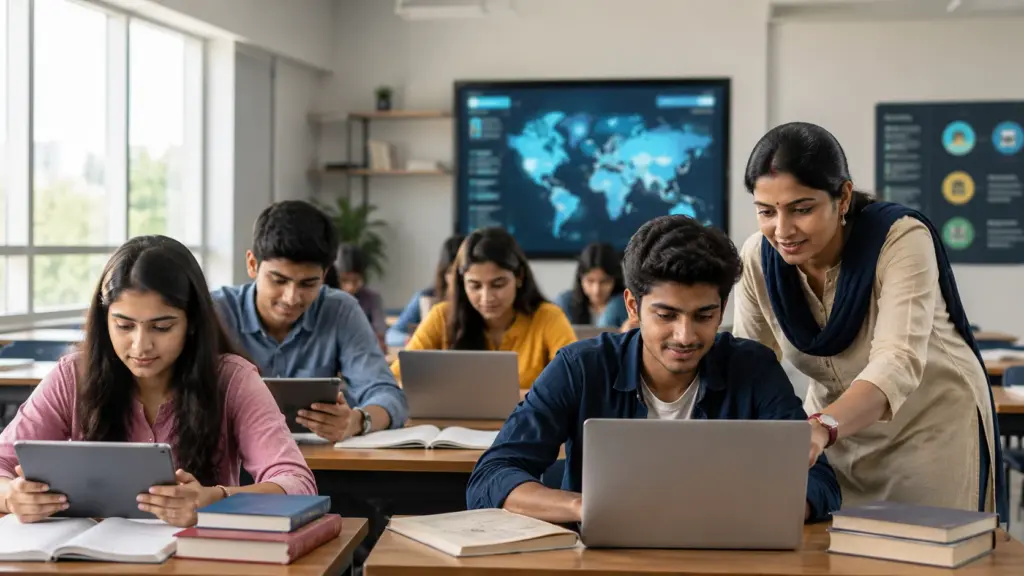 JNVST Class 6 Admission 2027 के लिए आवेदन करते छात्र और अभिभावक